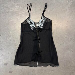 Black sheer mesh cami top